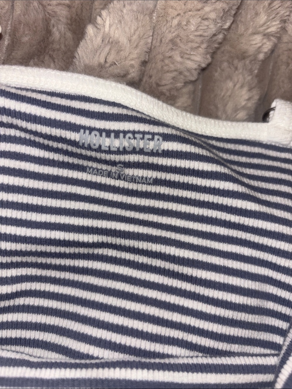 Hollister Navy & White Striped Lace Trim Camisole - Picture 2 of 4
